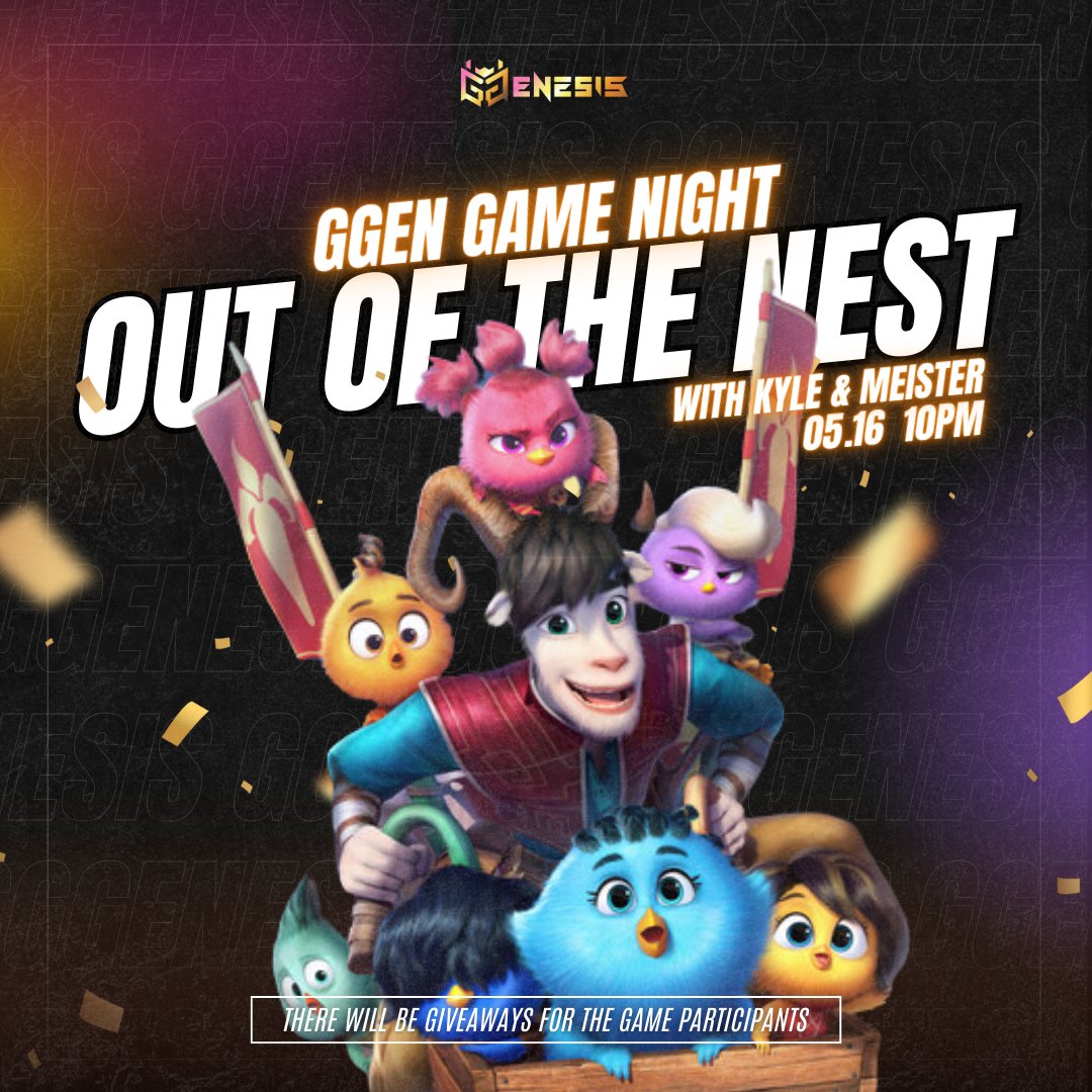 GGEN Game Night: <a href="/outofthenestth/">Out Of The Nest</a>!

Everyone here loves cute things, right? RIGHT? Then join us and head into a quick tour to the world of Out of the Nest!🪺

We'll check out the trailer of the movie and the gameplay of their very own cutesy puzzle game. ✨