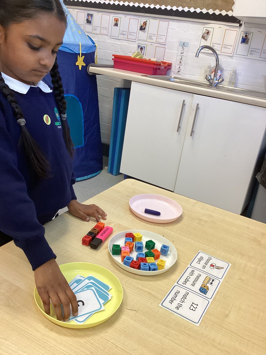 We have loved exploring measuring in maths this week. We have measured a range of items from around the classroom using cubes! We are also trying to be more independent in our learning by following picture instructions.

<a href="/AbbeyMead_TMET/">Abbey Mead Primary Academy</a>
