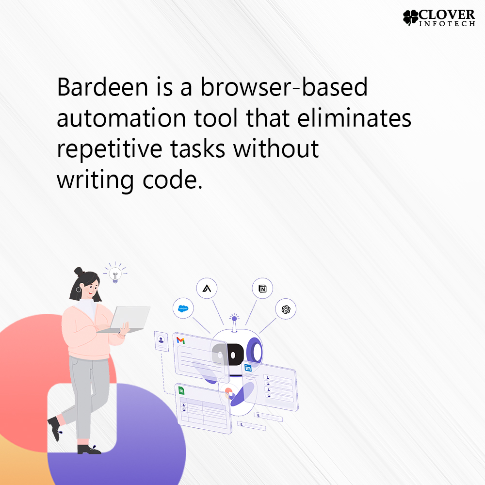 _CloverInfotech's tweet image. #TechTool –💡Have you explored this #AI workflow automation tool called Bardeen?

Stay updated with the latest in #tech👉 tinyurl.com/2948mwda

Check relevant job openings with us👉 tinyurl.com/2k6ab4dw

#artificialintelligence #aitools #aicommunity