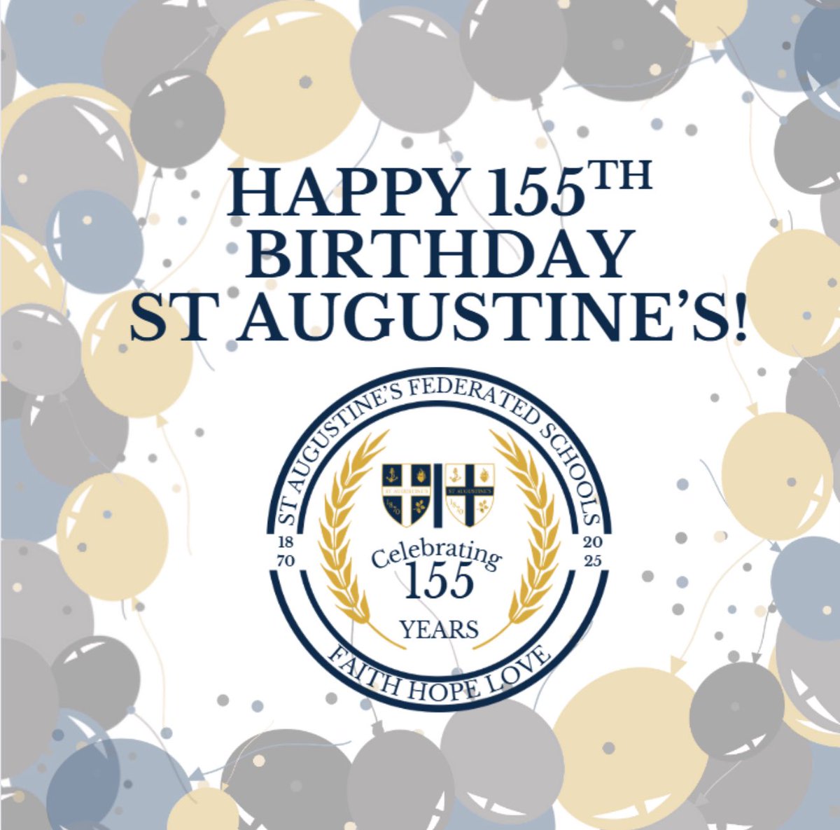 🎉 The wait is over… it’s our 155th Birthday! 🎉

Today we celebrate 155 incredible years of education, growth, and community at St Augustine’s CE Federated Schools! 💙💛