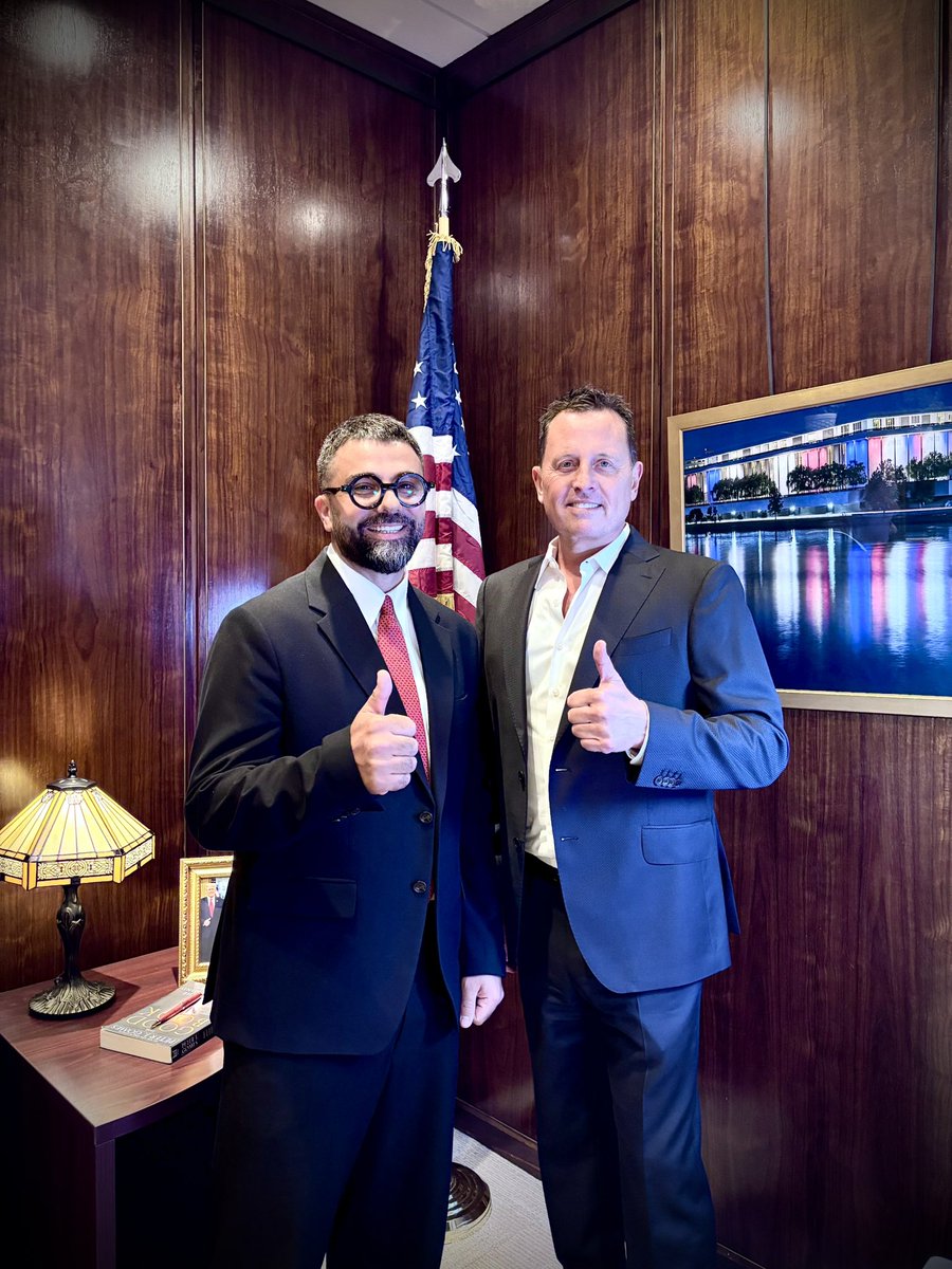 Great meeting with Ambassador <a href="/RichardGrenell/">Richard Grenell</a> — a steadfast supporter of #Kosovo and a staunch advocate for truth and justice. 🇽🇰🇺🇸