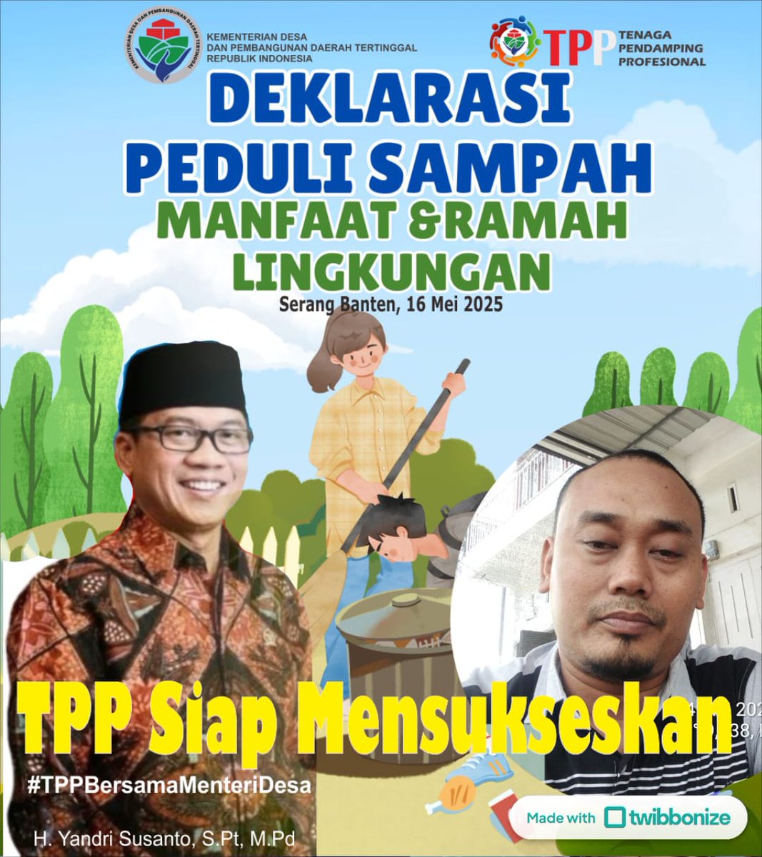 #TPPBersamaMenteriDesa

Deklarasi gerakan desa peduli sampah

#TPPBersamaMenteriDesa

<a href="/prabowo/">Prabowo Subianto</a> 
<a href="/YandriSusanto27/">Yandri Susanto</a>
<a href="/ArizaPatria/">Ariza Patria</a>
<a href="/taufikmadjid71/">IG : taufik.madjid</a>
<a href="/kemendespdt/">#BangunDesaBangunIndonesia</a>
<a href="/bpsdmkemendesa/">Bpsdm Kemendesa</a>