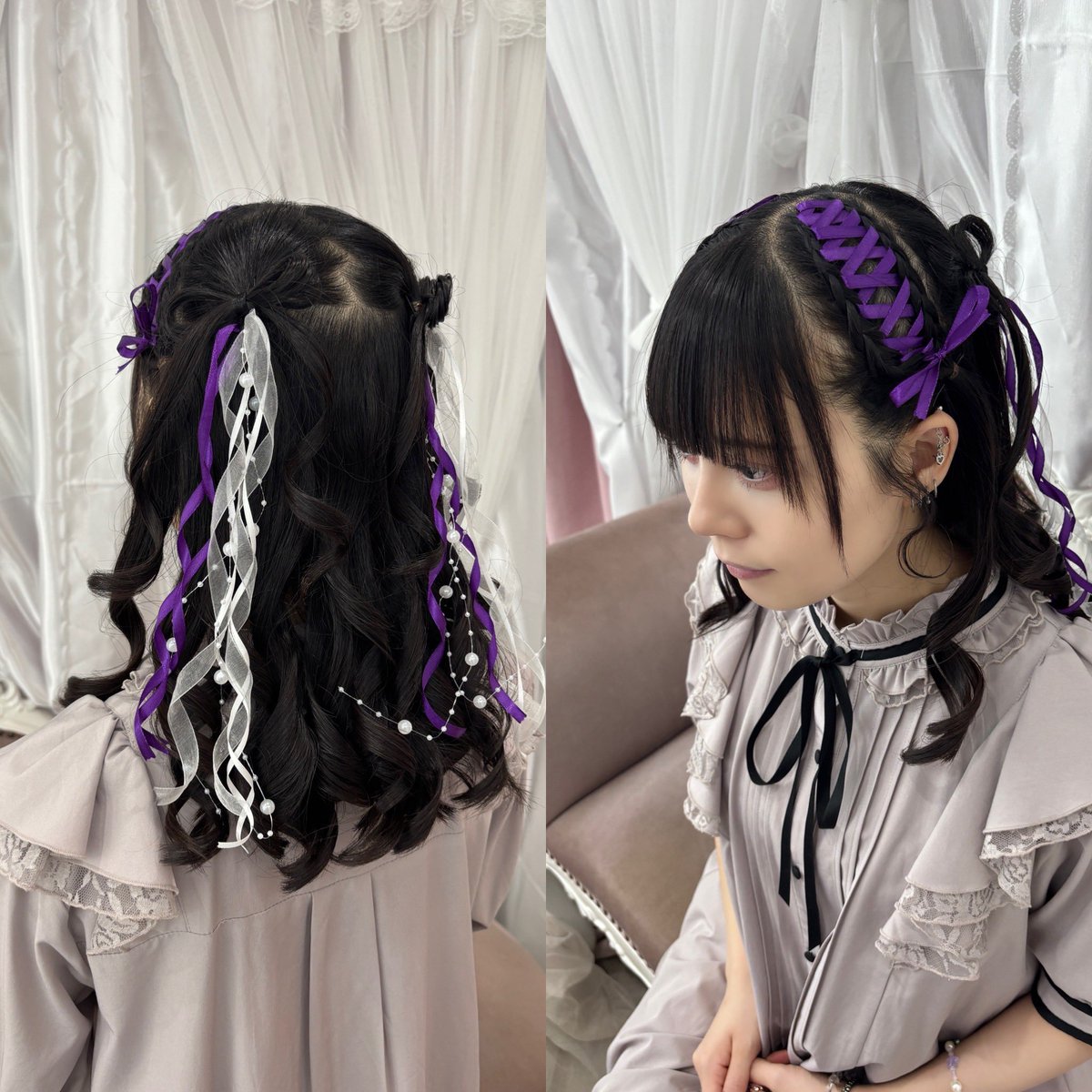fugu_puku_puku's tweet photo. 拘りのヘアアレンジと卒業Tシャツ💜 https://t.co/mqPiQZdgZo