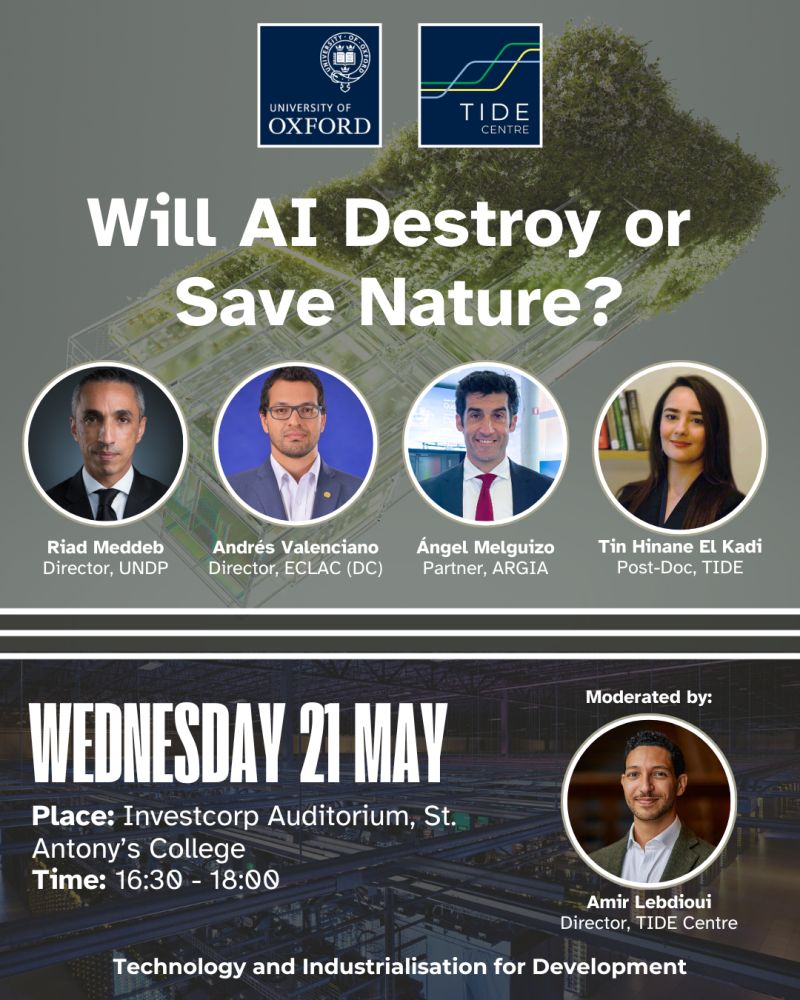 Angel Melguizo (@angelmelguizo) on Twitter photo Getting the duo <Artificial Intelligence #AI-Nature> right is one of the questions of our time
Join us in person at 🇬🇧Oxford <a href="/OxfordTMCD/">TIDE centre, University of Oxford</a> next May 21 4.30pm
Register here eventbrite.co.uk/e/will-ai-dest…
Looking forward! #TIDESpringFestival Getting the duo <Artificial Intelligence #AI-Nature> right is one of the questions of our time
Join us in person at 🇬🇧Oxford <a href="/OxfordTMCD/">TIDE centre, University of Oxford</a> next May 21 4.30pm
Register here eventbrite.co.uk/e/will-ai-dest…
Looking forward! #TIDESpringFestival