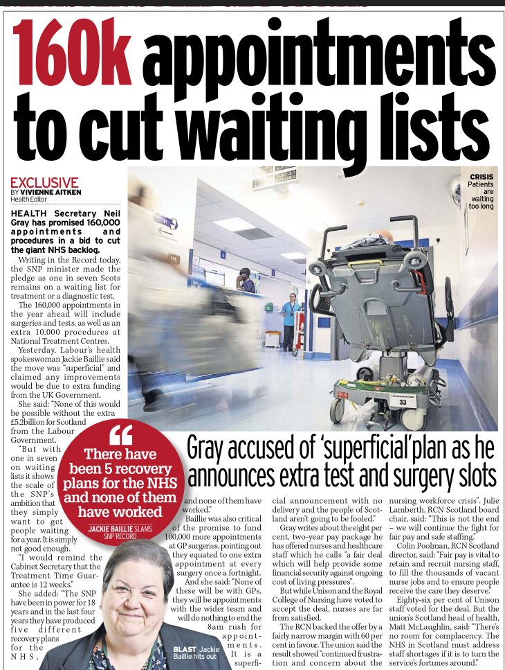 AgentP22's tweet image. 160,000 NHS appointments sound big — until you realise 1 in 7 Scots are still stuck on waiting lists. 

Another “recovery plan” from the SNP, but after 5 failed ones, who's buying it? 

Superficial promises won’t fix a system in crisis. 

#NHSScotland 
#SNPfail