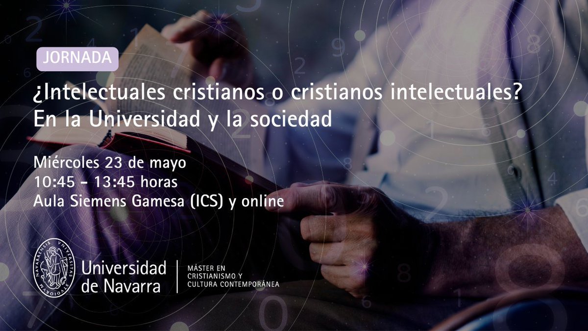JoseMTorralba's tweet photo. Dentro de una semana, el viernes 23, en Pamplona y online, el https://t.co/bEf4LxoSsE organiza la Jornada «¿Intelectuales cristianos o cristianos intelectuales?». Con @pperezlopez, @ricardocrc, @gubieda, @JuanLuisLorda1, @MJoseatienza,@mcresposesmero.

👉https://t.co/lY4bFRVnTF https://t.co/F2zCHOgyn2
