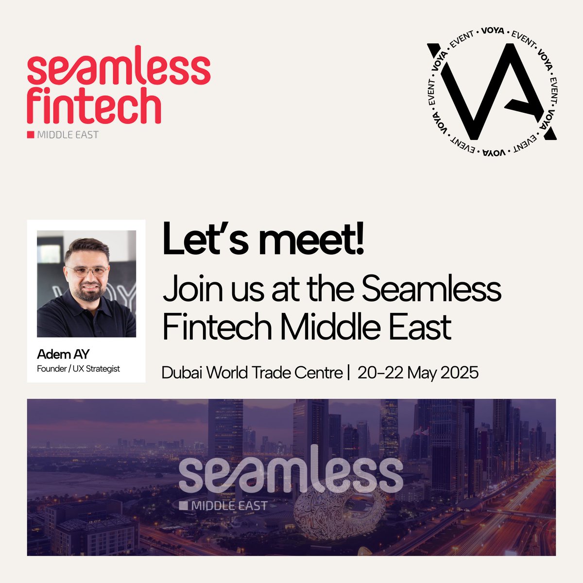 VOYA | Digital Product Design Studio (@voyadigital) on Twitter photo VOYA is heading to <a href="/seamlessMENA/">Seamless Middle East & Saudi Arabia</a> Middle East 2025! We’ll be in Dubai from May 20–22 to explore the future of digital commerce and fintech. Let’s connect!
-
VOYA olarak biz de <a href="/seamlessMENA/">Seamless Middle East & Saudi Arabia</a> Middle East 2025’teyiz! 20–22 Mayıs tarihleri arasında Dubai’de, dijital ticaret ve VOYA is heading to <a href="/seamlessMENA/">Seamless Middle East & Saudi Arabia</a> Middle East 2025! We’ll be in Dubai from May 20–22 to explore the future of digital commerce and fintech. Let’s connect!
-
VOYA olarak biz de <a href="/seamlessMENA/">Seamless Middle East & Saudi Arabia</a> Middle East 2025’teyiz! 20–22 Mayıs tarihleri arasında Dubai’de, dijital ticaret ve
