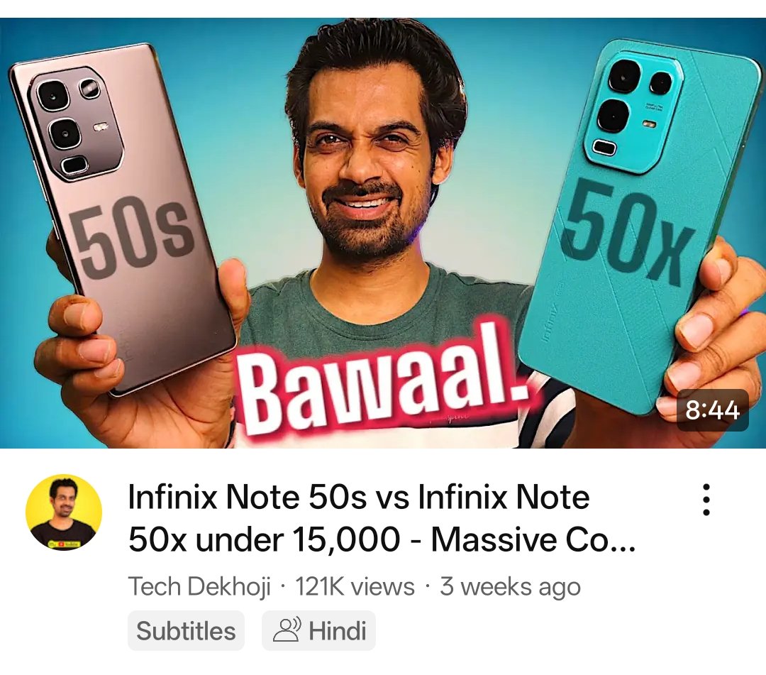 TechDekhoji's tweet image. Long format Zindabaad 👍
#InfinixNote50s