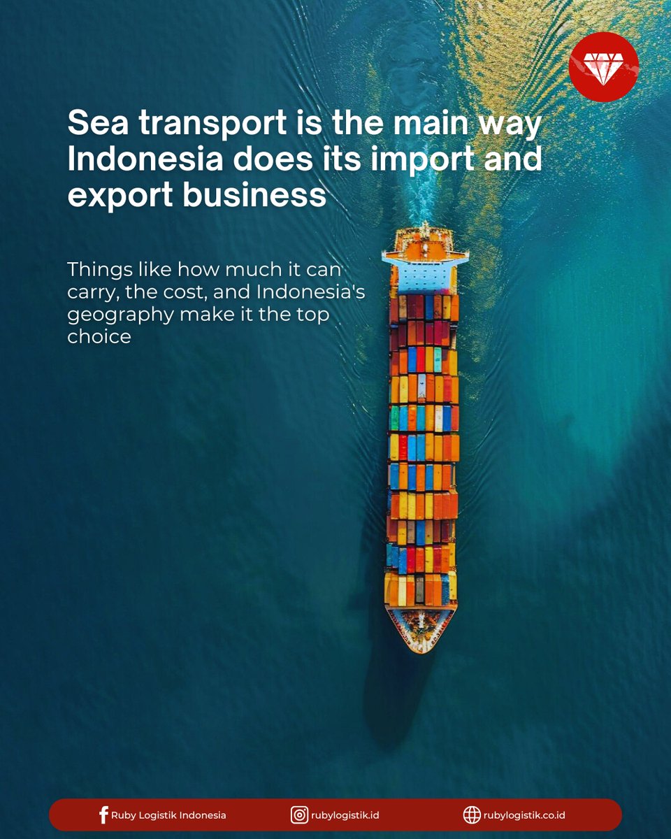 Rubylogistik's tweet image. It turns out that the sea is the main &apos;toll road&apos; of Indonesian trade! More than 90% of our exports and imports go through the sea route. Trust your imports and exports to Ruby ​Logistic ⚓️ #rubylogistik #rubylogistikindonesia #rubygroup #importanceofgoodcompany