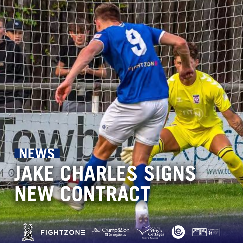 WhitbyTownFC's tweet photo. We're delighted to announce that Jake Charles has signed a new contract, extending his stay with the Seasiders! 🤝

Congratulations, @JakeyCharles! 👏

💷 Mark Ollerenshaw