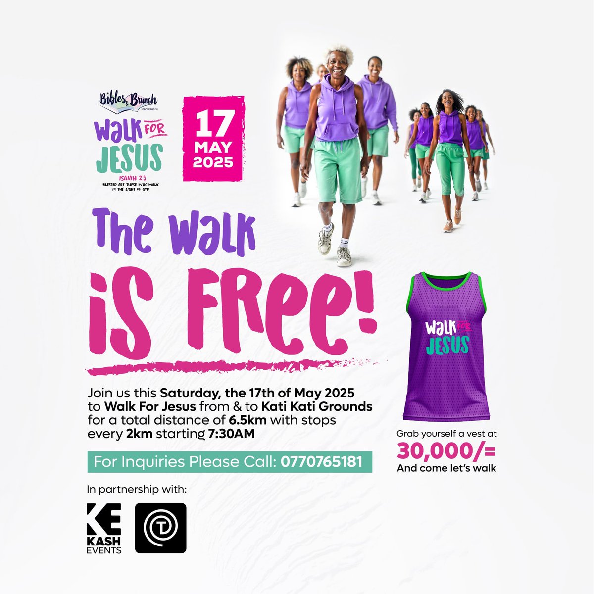 LiciaJoy's tweet photo. Join us this Saturday to #WalkForJesus from and to Kati Kati grounds starting at 7:30 am
For inquiries call:0770765181 https://t.co/kMRQ6r1I7V