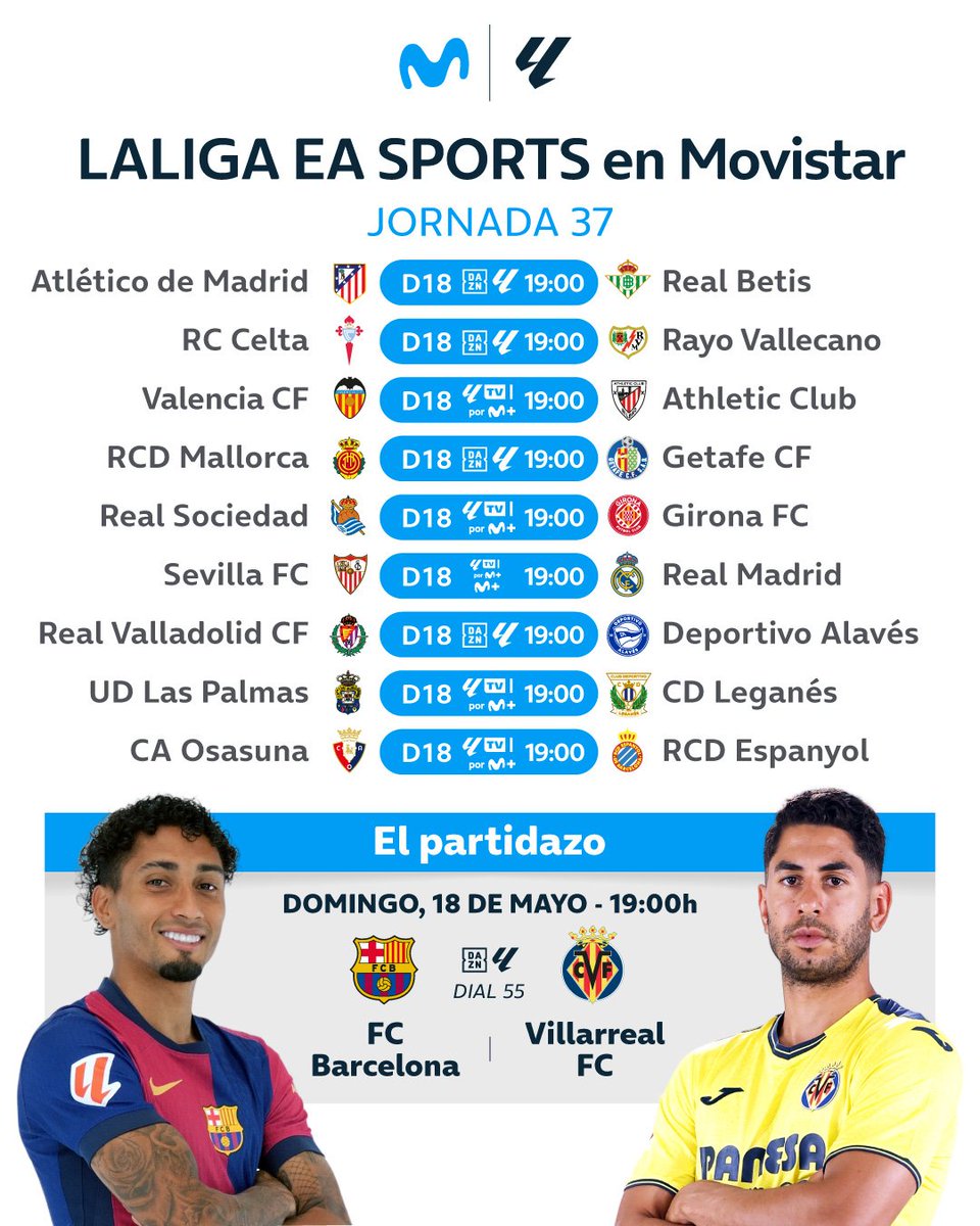 Todos los partidos a la misma hora. Pero tú tranquilo: con Movistar puedes ver hasta 5 a la vez, 2 a través del desco con la funcionalidad Picture in Picture (PiP) + 3 en dispositivos 📺📱

Que no se te escape nada.
