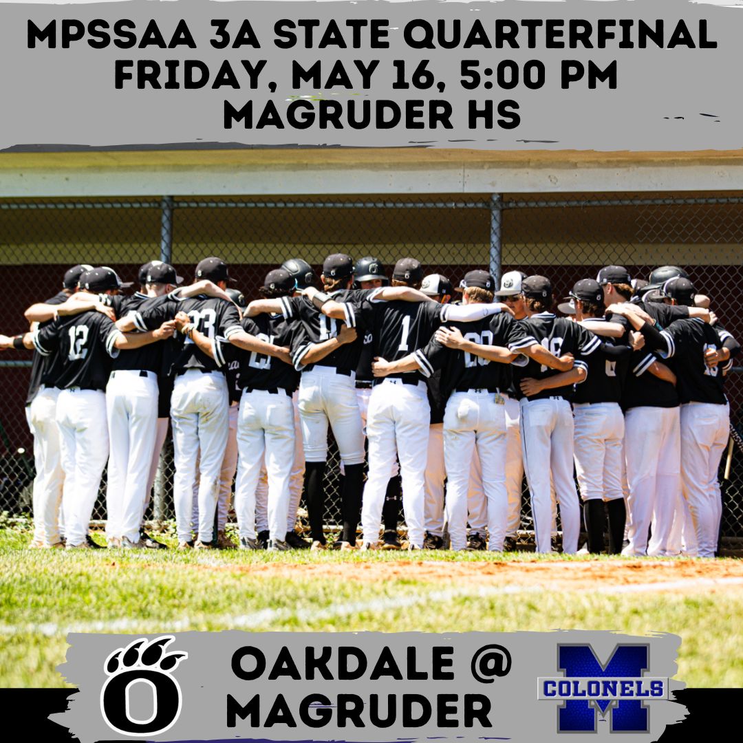 OakdaleBase's tweet image. Oakdale will travel to Magruder for a 5 pm start in the 3A State quarterfinals today #getem @Oakdale_Bears @PrepBaseballMD @XposureBSB @FrederickSports @FCPSAthletics