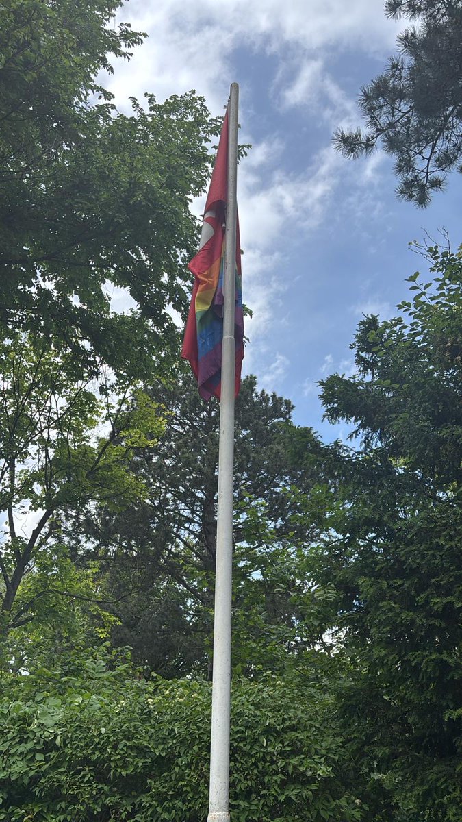 KanOesterreich's tweet photo. Zum #IDAHOBIT schließen wir uns den #DiplomatsForEquality an und hissen mit Stolz die Pride-Flagge. 🏳️‍🌈

Unser Statement: https://t.co/WYgf6HJWJD

Wir glauben an #ThePowerOfCommunity! #LiebeIstLiebe 🌈 https://t.co/Ohf6x0xDgD