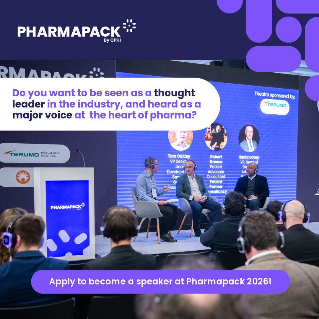 📢 Do you want to be seen as a thought leader in the industry, and heard as a major voice at the heart of pharma?

Simply fill out the form by May 30, and one of our team will get back to you to learn more 👉 ow.ly/aTXo50VP5p5

#PharmapackEU #CallForSpeakers