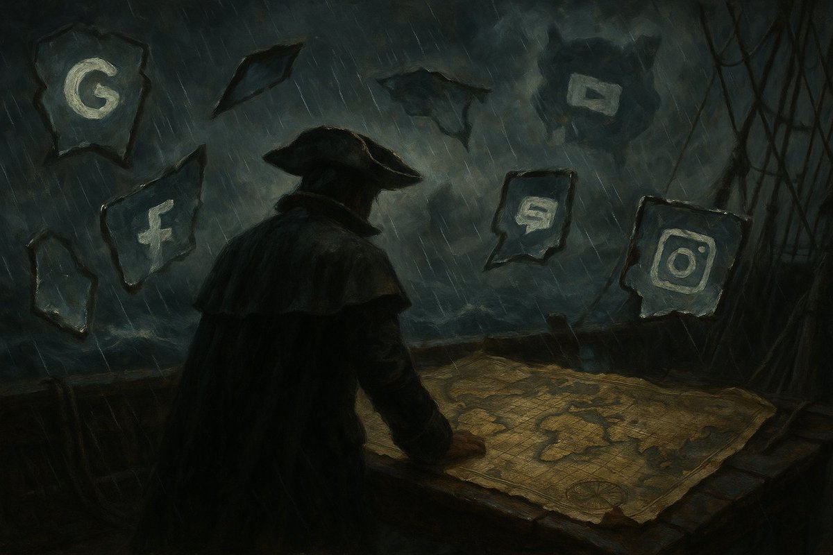 DarielVortex's tweet image. En mi época sabíamos de quién era el mapa. Hoy los 'navegantes' siguen brújulas sin norte y los 'buscadores' son oráculos de papel mojado. Hallan todo y comprenden nada.
 — Dariel Vortex