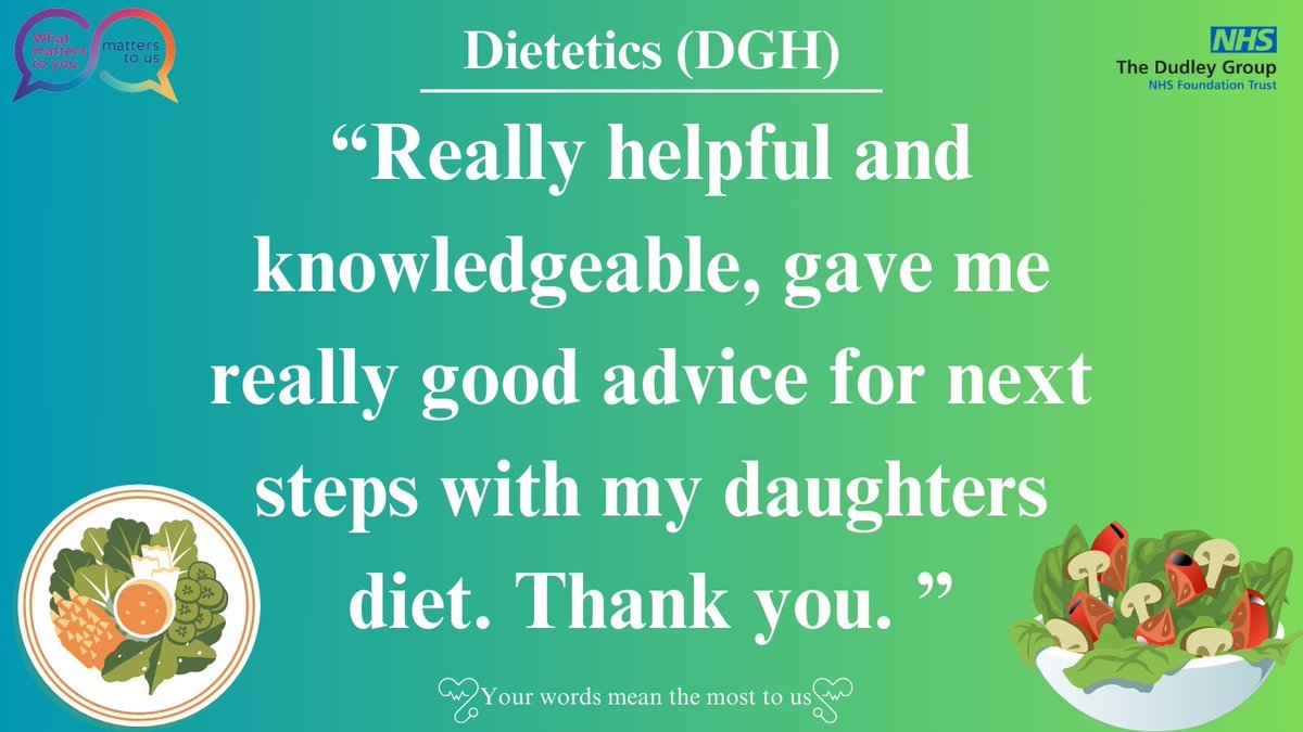 Patient Experience (DGFT) (@dgft_ptex) on Twitter photo Well done to the dietetics team for the excellent feedbackβyour hard work and commitment to quality care are making a difference.π
<a href="/jillfaulkner65/">Jill Faulkner</a> <a href="/DudleyGroupNHS/">The Dudley Group</a> <a href="/Dudley_SWBCEO/">Diane Wake π</a> Well done to the dietetics team for the excellent feedbackβyour hard work and commitment to quality care are making a difference.π
<a href="/jillfaulkner65/">Jill Faulkner</a> <a href="/DudleyGroupNHS/">The Dudley Group</a> <a href="/Dudley_SWBCEO/">Diane Wake π</a>