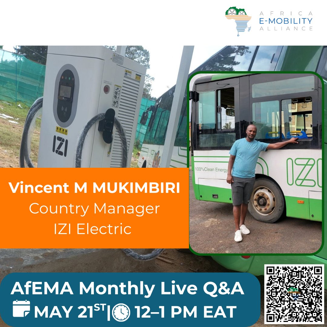 AfricaEma's tweet image. 🔊 Speaker Alert!
Excited to announce Vincent  MUKIMBIRI, Country Manager at IZI Electric, to our next #AfEMA Live Q&amp;amp;A! ⚡🚌🌍
🗓️ May 21, 2025
🕛 12–1 PM EAT
🔗 us06web.zoom.us/webinar/regist…

#EVinAfrica #GreenEnergy #MobilityInnovation #AfricaMoves #CleanTransport