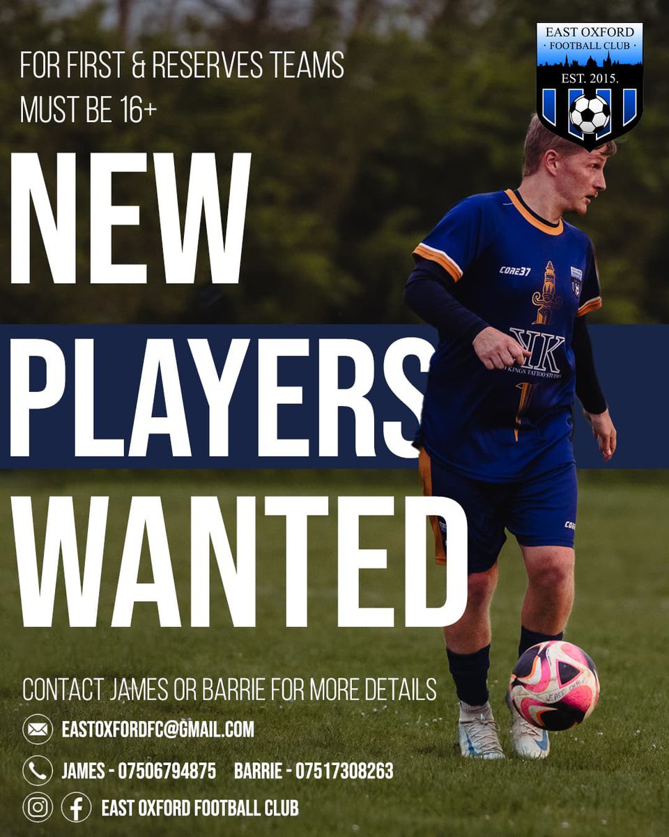We’re Recruiting!
Our Men’s First and Reserve teams are on the lookout for new talent! Whether you’re an experienced player or ready to step up your game, we want to hear from you.
Think you’ve got what it takes? Get in touch and join the squad!

#MensFootball #GrassrootsFootball