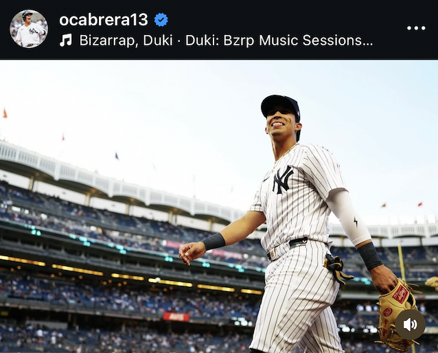 MaxTGoodman's tweet photo. Oswaldo Cabrera's message to #Yankees fans after his ankle injury (posted to his Instagram last night):

"I will return and I will return even stronger to continue giving my best every day. I LOVE U ALL❤️" https://t.co/mZpl585gtG