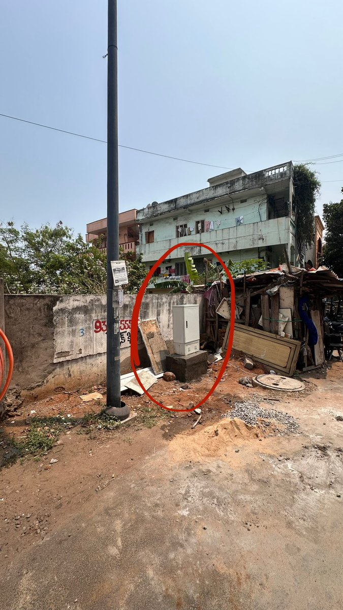 teja5061's tweet photo. An Airtel vendor is installing a box right in front of our plot entrance in Vizag without our permission, claiming approval. The GVMC letter clearly says not to obstruct private properties, yet they’re blocking access and refusing to remove it. Who inspected this? @GVMC_VISAKHA https://t.co/lmK4YZ1INC