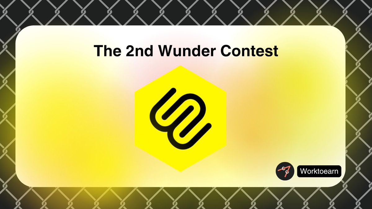 worktoearn_en's tweet photo. Wunder Second Contest

✨ Rewards:

• 1st : $300
• 2nd: $225
• 3rd: $175
• 4th: $100
• 5th–10th: $75 each
• 11th–20th: $50 each
Bonus: $250 for the highest engagement post

✅ Legit Check: Wunder raised $50M from Rollman Management Digital

👉 How To Join:

1. Pick a theme:
 • Why Wunder is the future
 • How it differs from traditional social media
 • $WUNDER & the creator economy
 • On-chain identity & user-owned platforms

2. Write a post or thread
 • Tag @wunder_social
 • Use #WunderVision #WunderContest #SocialFi

3. Follow & RT the contest announcement: https://t.co/1yergZ4FSk
 
🗓️ Deadline: May 31st