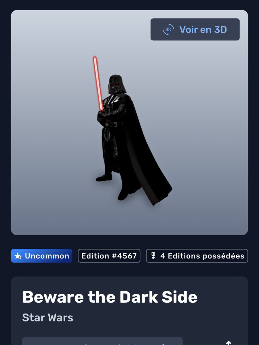 UC Vader #4567
 If anyone wants to make an offer
#OMI would be preferred.
<a href="/veve_official/">VeVe | Digital Collectibles</a> 
<a href="/DavidYuNZ/">David Yu ⭕️</a> 
<a href="/starwars/">Star Wars</a> 
<a href="/ecomi_/">ECOMI | $OMI ⭕️</a>