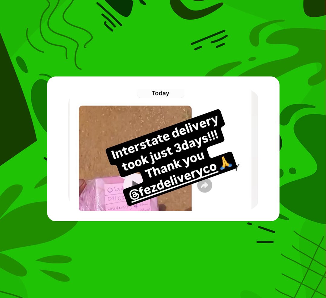 Thank you for your kind words but much more thank you for choosing Fez Delivery💚🚀.

We are intentionally working to better delivery timelines and ensure satisfactory services.