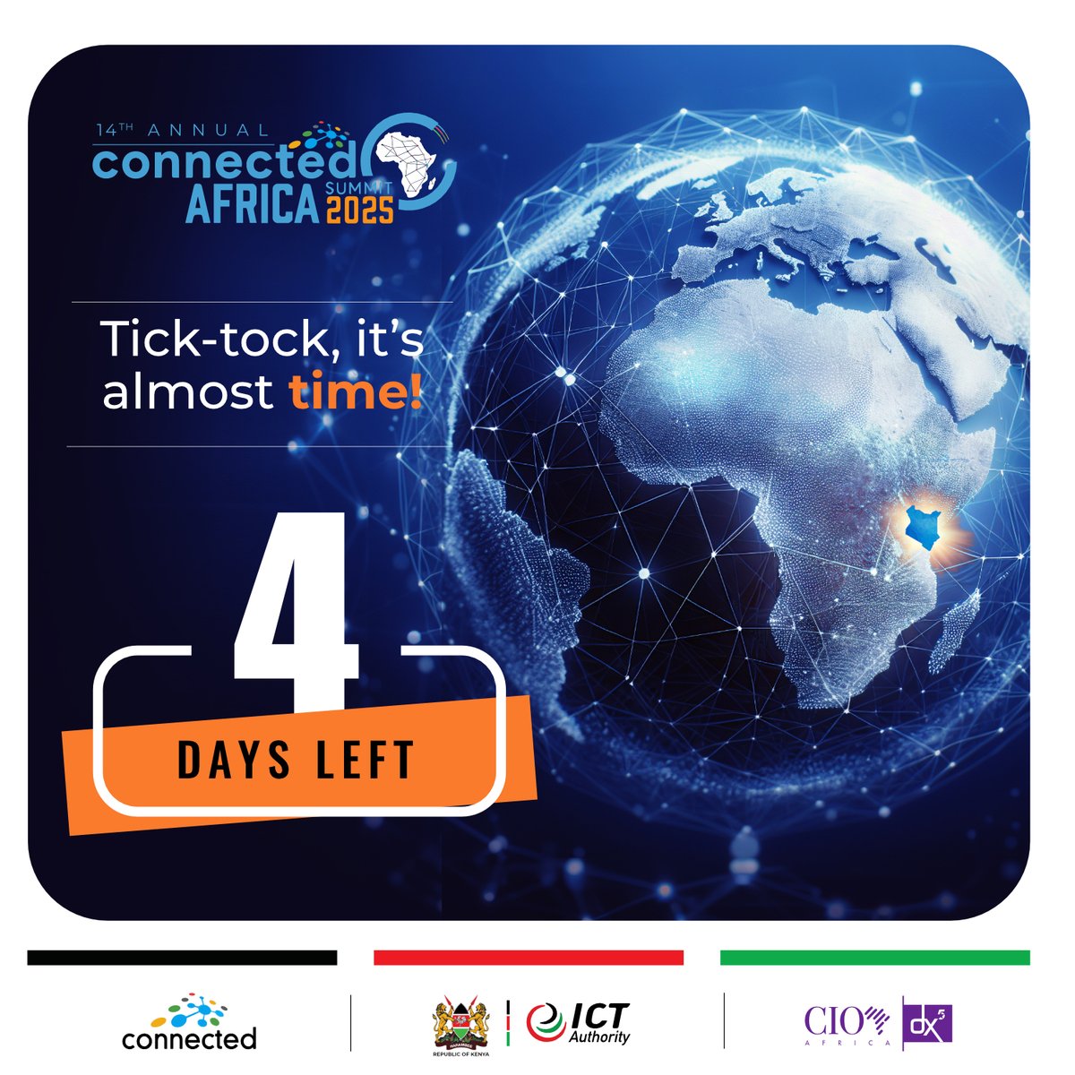dx5ve's tweet image. We have just 4 days left! From thought-provoking panels to groundbreaking showcases, #CAS2025 is where Africa’s digital conversation becomes action. You cant miss out on this! Let’s build the future together: lnkd.in/dEY4-6HH

#ConnectedAfricaSummit2025 #TechForAfrica