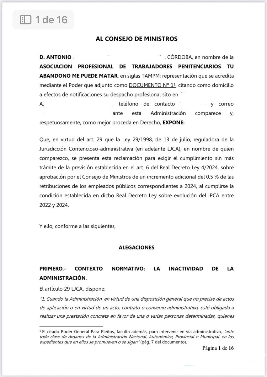 ⚖️ #ULTIMAHORA | Confirmada YA la interposición de Recurso ante la inacción del Gobierno, cuya presentación anunciamos en @x el pasado día 6 de Mayo.

👉🏼 RECLAMAMOS a <a href="/desdelamoncloa/">La Moncloa</a> que cumpla lo acordado en Consejo de Ministros, SIN EXCUSAS‼️

#TAMPM defendiendo los derechos de
