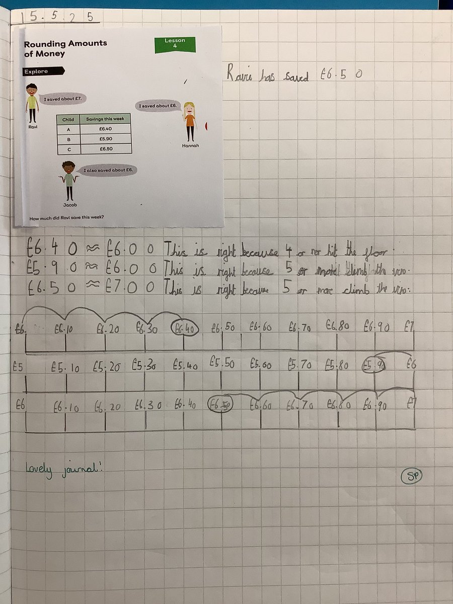 Some of Class 10’s journals yesterday in our lesson on rounding to the nearest £! #muchwooltonmaths <a href="/muchwooltonsch/">Much Woolton School</a>