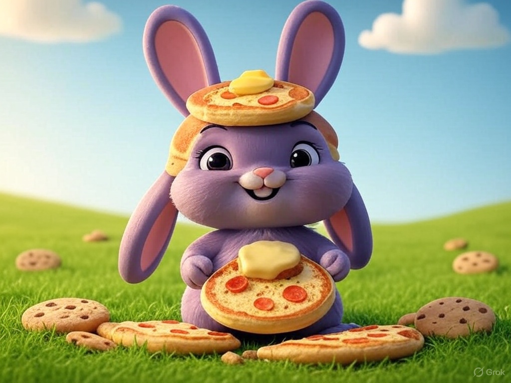 NewCalling_01's tweet photo. Newcalling brings the magic of fun and flavor! Join our adorable purple bunny for a pizza party with a pancake twist!  #Newcalling #CuteMoments #PizzaParty #BNBChain https://t.co/xhCEu01KP9