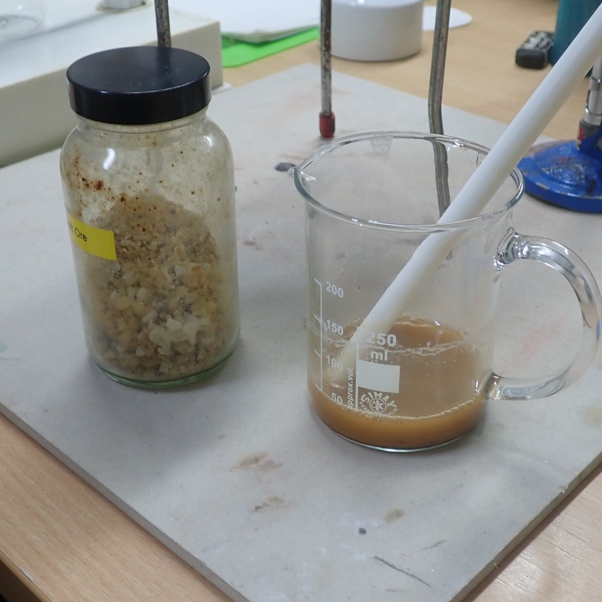 Separating substances. Year 9 students had not done and did not know how to separate the pure Salt from Salt Ore.. So we did the practical - some thought that tweezers would be an option - after a minute, they changed their minds.