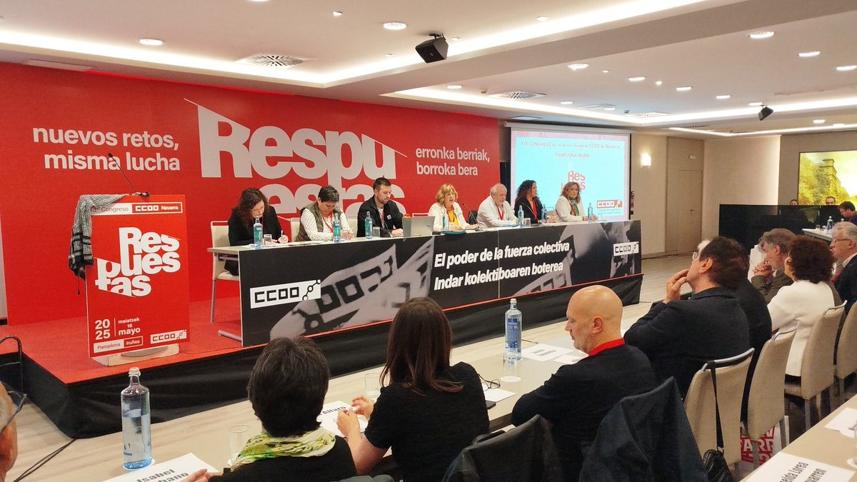 CCOO Navarra (@ccoonavarra) on Twitter photo XIII Congreso de la Unión Sindical de CCOO de Navarra.
✊Comienza el proceso de debate y elección de los nuevos cuadros sindicales de la organización en Navarra.
9️⃣3️⃣ delegados y delegadas decidirán el futuro de <a href="/CCOO/">COMISIONES OBRERAS</a> en la Comunidad Foral. XIII Congreso de la Unión Sindical de CCOO de Navarra.
✊Comienza el proceso de debate y elección de los nuevos cuadros sindicales de la organización en Navarra.
9️⃣3️⃣ delegados y delegadas decidirán el futuro de <a href="/CCOO/">COMISIONES OBRERAS</a> en la Comunidad Foral.