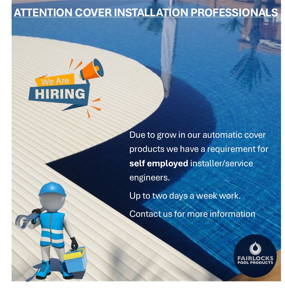 Due to the expansion of our ever-popular cover systems we are looking for self-employed cover technicians/service engineers to install our cover systems and carry our servicing works.

If you are an expert swimming pool cover installer/service engineer, we are looking for you!