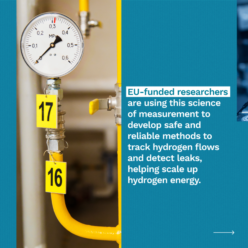 HorizonMagEU's tweet photo. Metrology is the hidden science driving the green and digital transition. What do hydrogen pipelines, quantum computers and second-hand EV batteries have in common? ➡️ https://t.co/gFe2Qfo3Pb 

#ResearchImpactEU #Science4EU