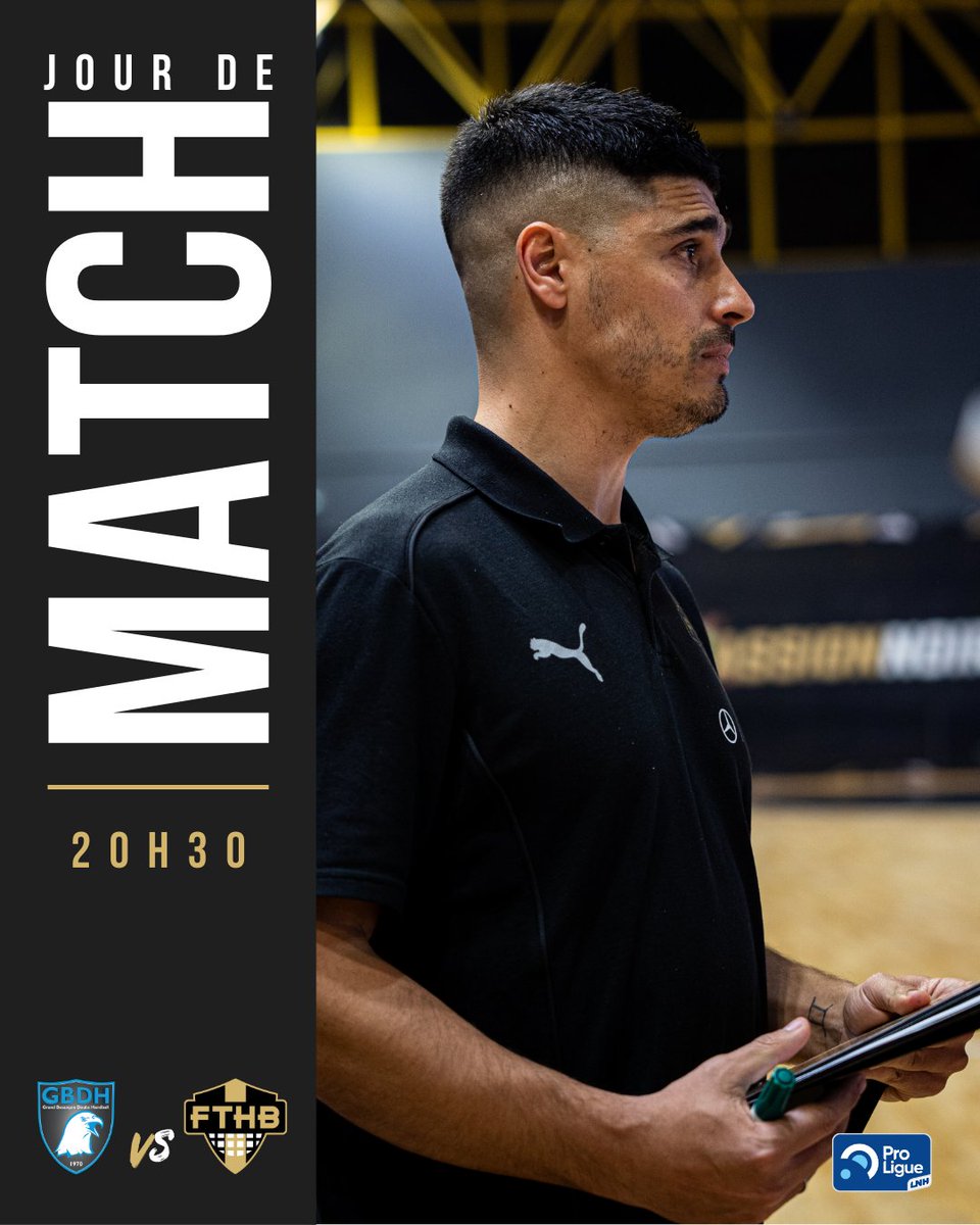𝐉𝐎𝐔𝐑 𝐃𝐄 𝐌𝐀𝐓𝐂𝐇
🏆 ProLigue - Journée 30
🆚 Grand Besançon Doubs Handball
🕓 20H30
📍 Palais des sports G.Yalouz
📺 handballtv.fr

#PassionNoirEtOr🖤💛
#J30 #BESFRO