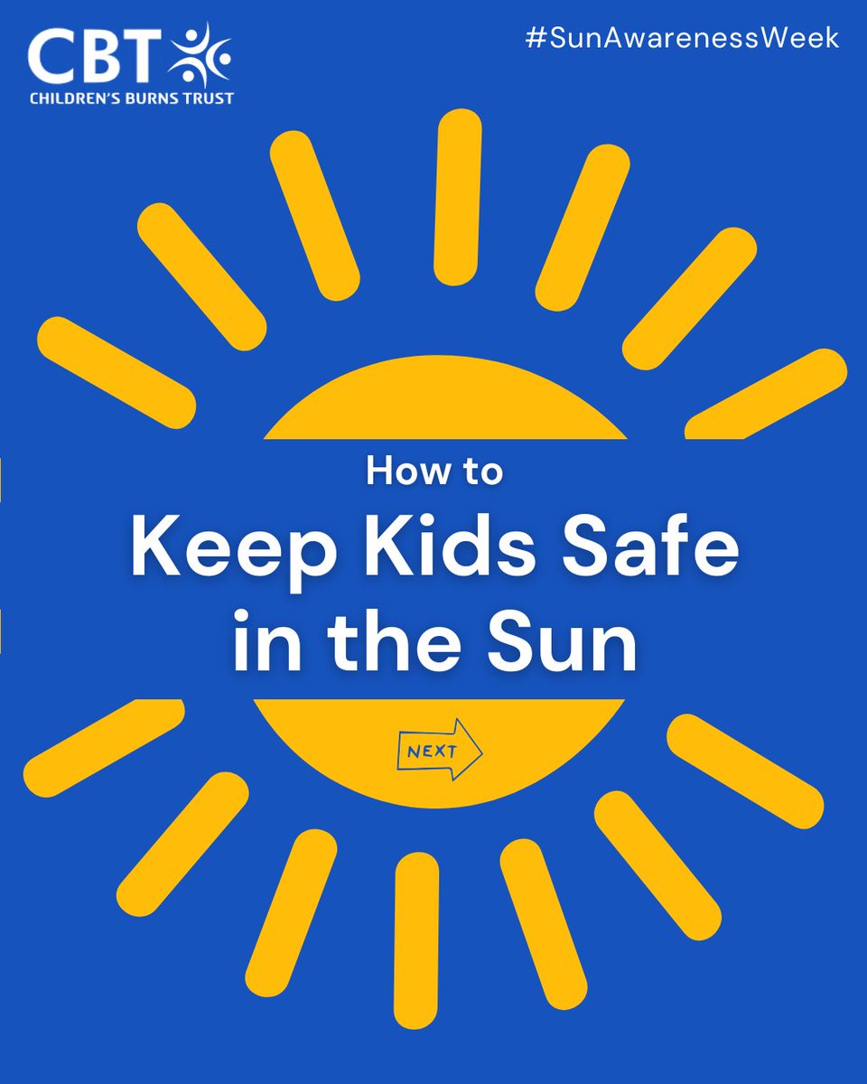 CBTofficial's tweet image. Here are 5 quick tips to keep your little ones safe this summer for #SunAwarenessWeek:

1️⃣ Seek Shade
2️⃣ Dress for Protection
3️⃣ Use SPF 50+ Sunscreen
4️⃣ Stay Hydrated

For more tips and resources: cbtrust.org.uk/get-informed/c…

#SunSafety #ChildrensBurnsTrust #BeBurnsAware