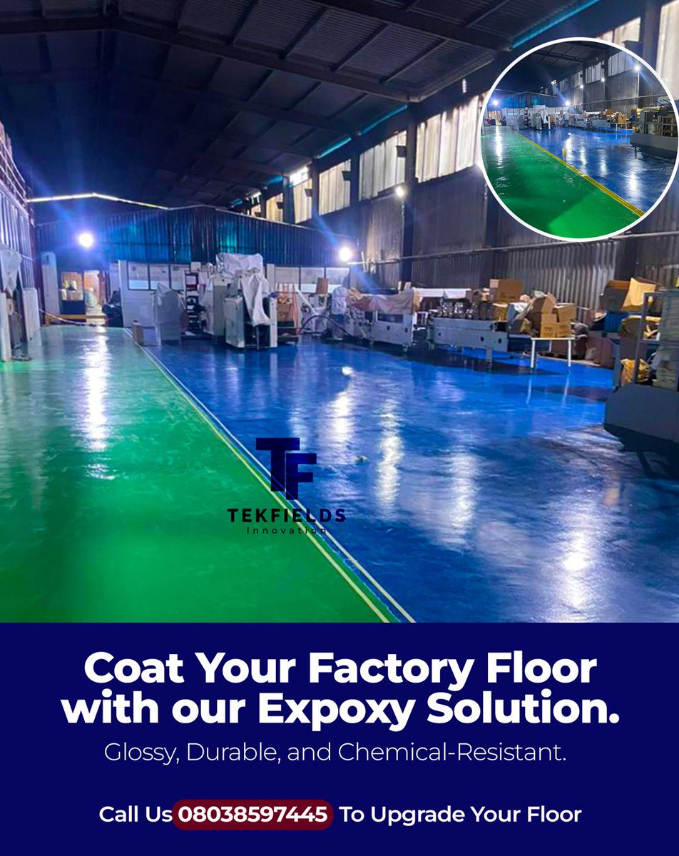 tekfieldent's tweet image. Need a floor that’s as tough as your work environment? Epoxy delivers both durability and design.

🔗 Send a message / Call 08038597445 to learn more or schedule a free consultation.
#EpoxySolutions #FlooringInnovation #i̇ndustrialdesign