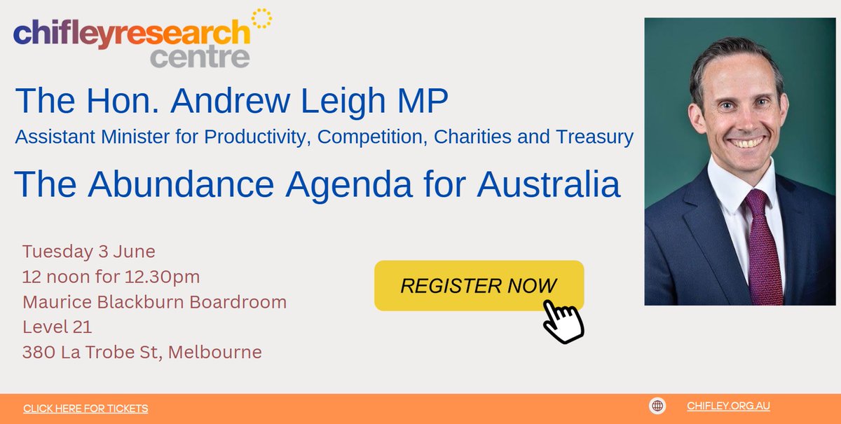 Andrew Leigh (@aleighmp) on Twitter photo On Tue 3 June, I'll be speaking in Melbourne about an 'abundance' agenda for Australia, at a <a href="/ChifleyResearch/">Chifley Research</a> event hosted by Maurice Blackburn. Tickets are free. Book here: events.humanitix.com/the-abundance-⦠#auspol #ausecon <a href="/YouCanCountOnMB/">Maurice Blackburn</a> On Tue 3 June, I'll be speaking in Melbourne about an 'abundance' agenda for Australia, at a <a href="/ChifleyResearch/">Chifley Research</a> event hosted by Maurice Blackburn. Tickets are free. Book here: events.humanitix.com/the-abundance-⦠#auspol #ausecon <a href="/YouCanCountOnMB/">Maurice Blackburn</a>