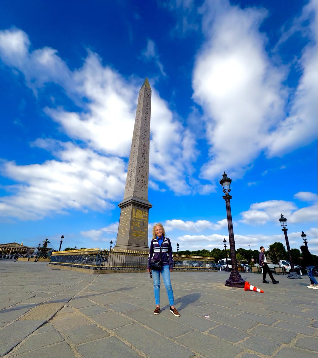 Alison at the Egyptian obelisk at #PlaceDeLaConcorde