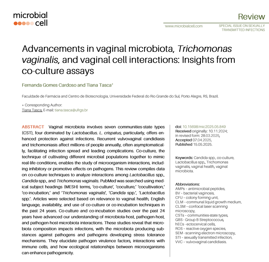 MicrobialCell's tweet image. Now online: Fernanda Gomes Cardoso and Tiana Tasca discuss new insights in vaginal microbiota and vaginal cell interactions: Read their review now online --&amp;gt; microbialcell.com/wordpress/wp-c…
