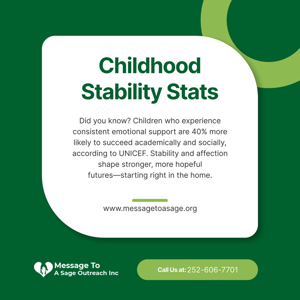 message2sage's tweet photo. The journey to a thriving adulthood begins in childhood. When we provide emotional and mental support, we plant seeds of lasting strength. Let’s help children grow in peace and purpose.

#DidYouKnow #ClaytonNC #NonprofitOrganization https://t.co/ASEixn08ab