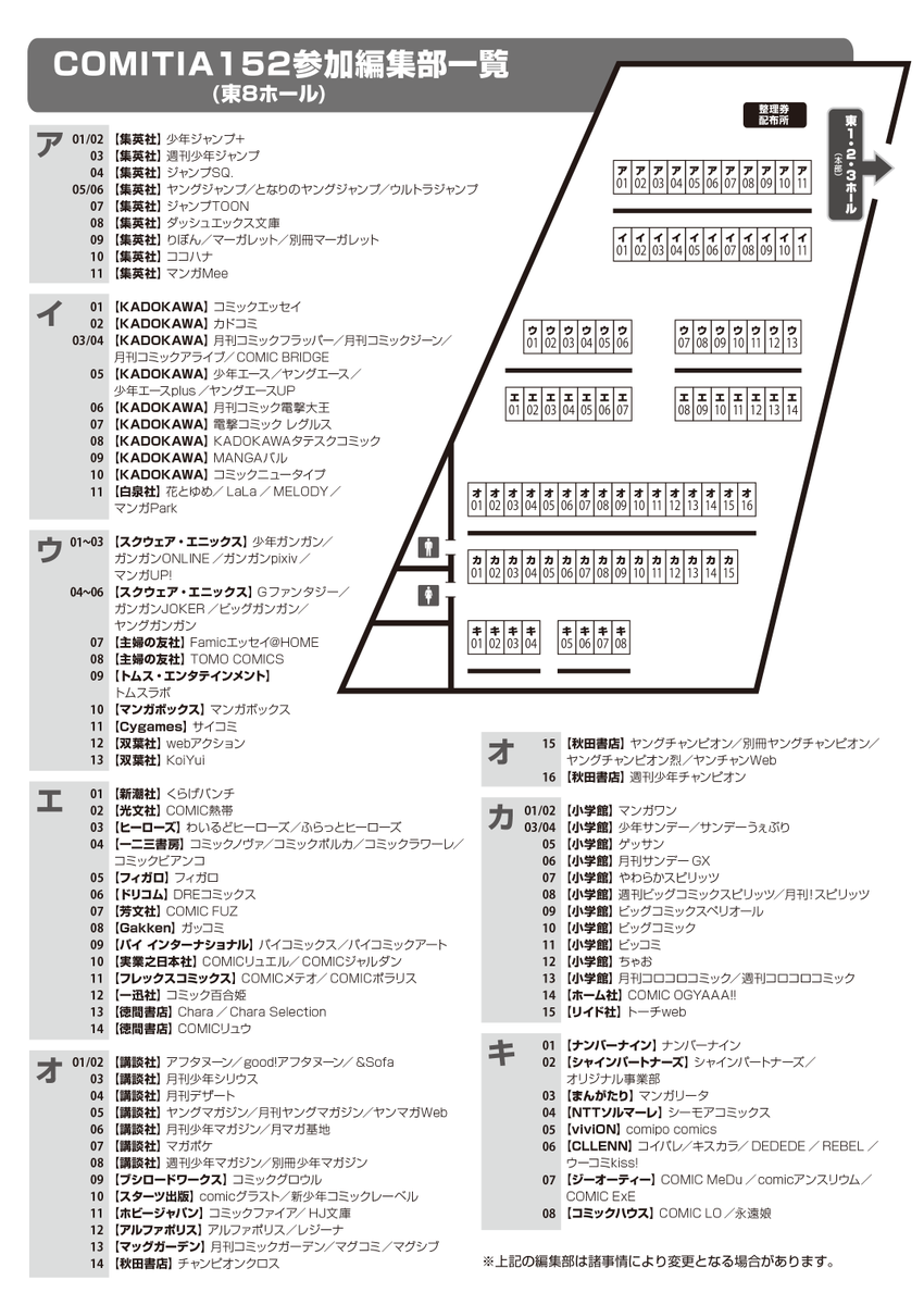 6/1開催「#COMITIA152」出張編集部】 88ブース・130誌が出展します