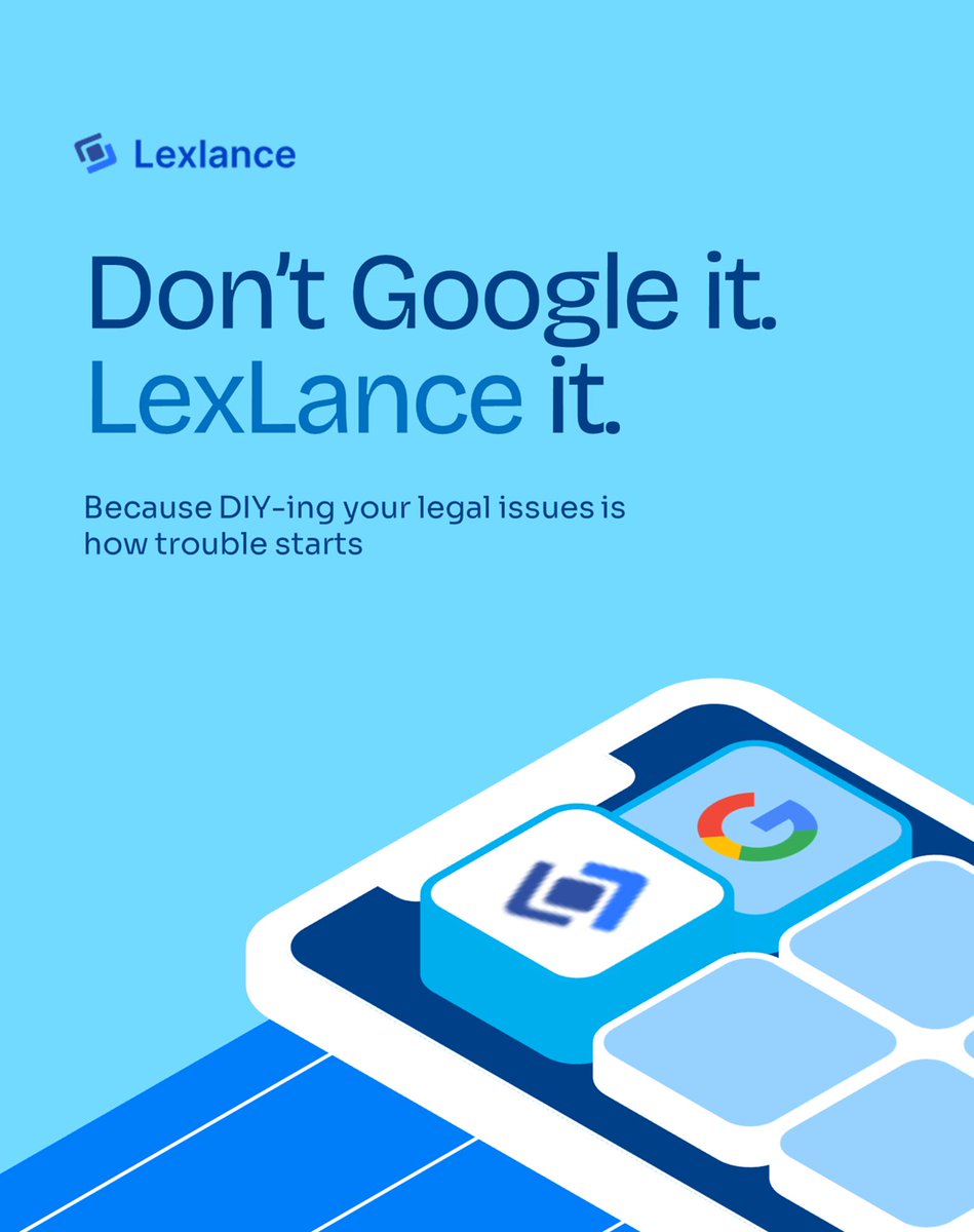 Lexlance_app's tweet image. You wouldn’t DIY your medical diagnosis.
So why are you DIY-ing contracts, land documents, and employment issues?

Don’t Google it. LEXLANCE IT.

We’ll match you with a verified lawyer fast, and stress-free.
Your legal solution is just a click away.

SIGN UP on Lexlance NOW.