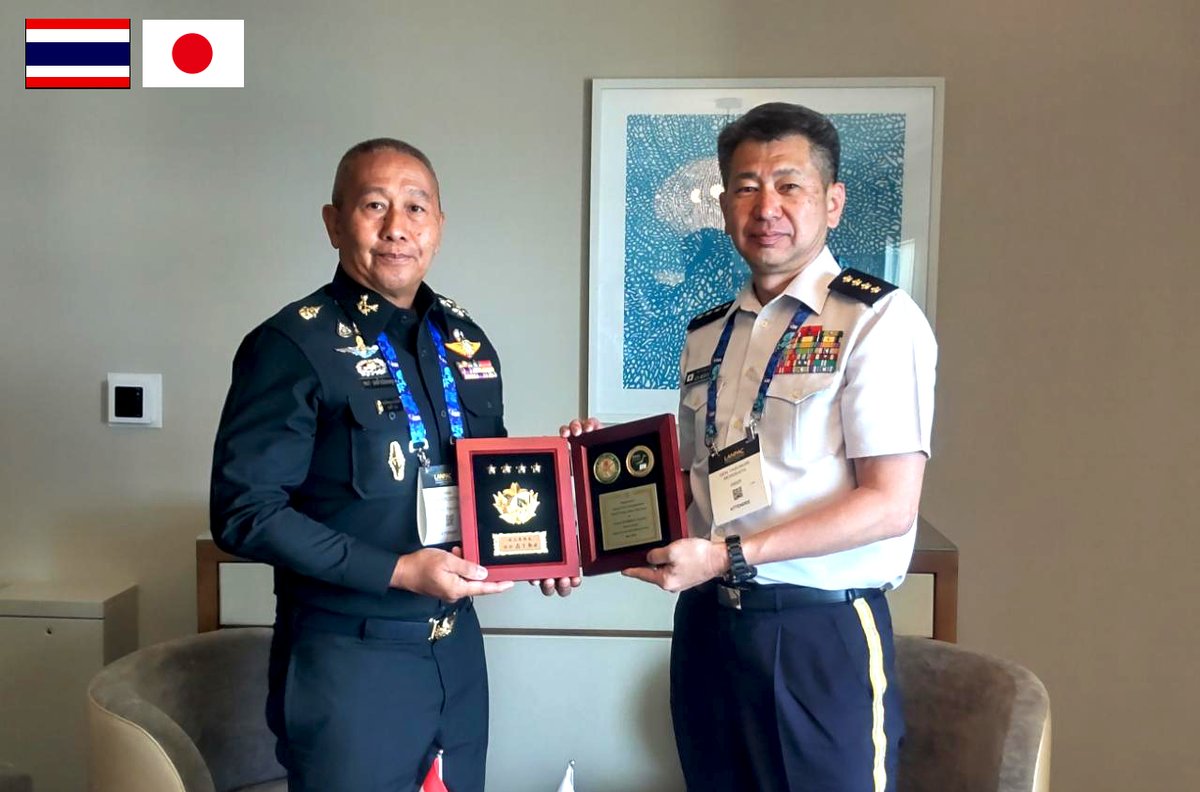 Japan_GSDF's tweet photo. 🇹🇭🇮🇩🇰🇭🇬🇧🇵🇭🇯🇵GEN Morishita, Chief of Staff, JGSDF, held talks on May 13 at #LANPAC with GEN Pana Claewplodtook, Chief of Army, the Royal Thai Army; GEN MaruliSimanjuntak, Chief of Staff, the Indonesian Army; GEN Mao Sophan, Commander of the Royal Cambodian Army; Lt Gen David Eastman, Deputy Chief of the General Staff, the British Army; and Lt. Gen. Roy Galido, Commanding General of the Philippine Army.
#JGSDF remains committed to promoting peace, stability, and prosperity in the Indo-Pacific region by deepening ties with like-minded land forces.🇹🇭🇮🇩🇰🇭🇬🇧🇵🇭🇯🇵