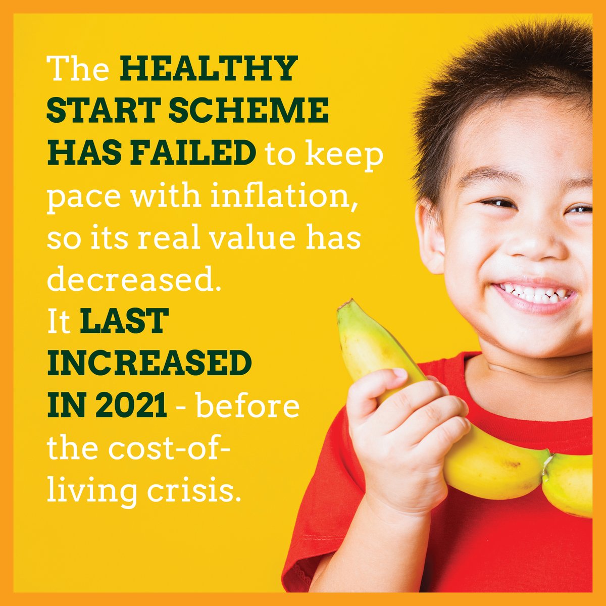 The Food Foundation (@food_foundation) on Twitter photo 🚨 The #HealthyStart scheme is a vital nutritional safety net to help families struggling with rising food prices.
But it's value hasn't increased since 2021 - before the start of the #CostOfLivingCrisis
Read more: bit.ly/3SwvgY6
#EarlyYears <a href="/EmmaLewell/">Emma Lewell MP</a> <a href="/IanByrneMP/">lan Byrne MP</a> 🚨 The #HealthyStart scheme is a vital nutritional safety net to help families struggling with rising food prices.
But it's value hasn't increased since 2021 - before the start of the #CostOfLivingCrisis
Read more: bit.ly/3SwvgY6
#EarlyYears <a href="/EmmaLewell/">Emma Lewell MP</a> <a href="/IanByrneMP/">lan Byrne MP</a>