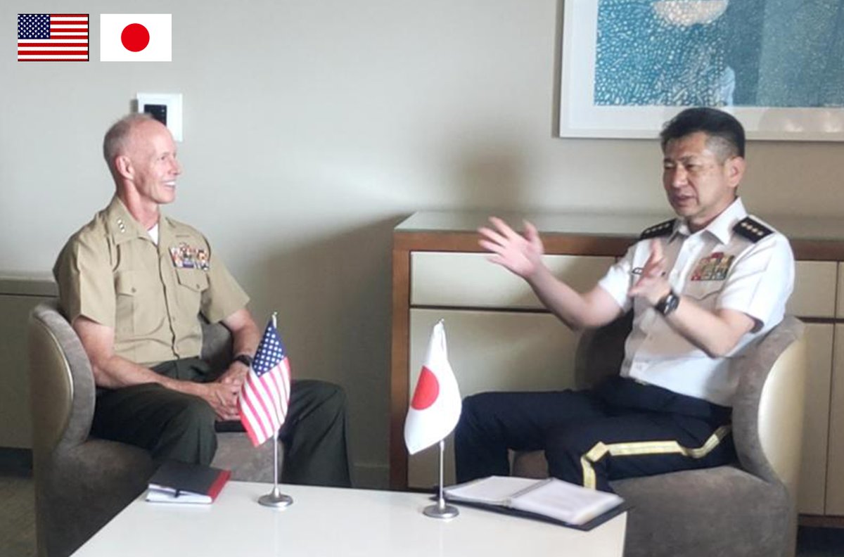 Japan_GSDF's tweet photo. 🇸🇬🇨🇦🇲🇾🇺🇸🇯🇵GEN Morishita, Chief of Staff, JGSDF, held talks on May 14 at #LANPAC with BG Cai Dexian, Chief of Army, Singapore Armed Forces; LGenMichael Wright, Commander of the Canadian Army; LtGen James Glynn, Commander, U.S. Marine Corps Forces, Pacific; GEN Muhammad Hafizuddeain Jantan, Chief of Malaysian Army; and MG Joseph Hilbert, Commanding General, the 11th Airborne Division.
By strengthening key-leader engagements, #JGSDF reaffirmed its commitment to promoting cooperation with like-minded ally and partners for peace, stability and prosperity in the Indo-Pacific region.🇸🇬🇨🇦🇲🇾🇺🇸🇯🇵