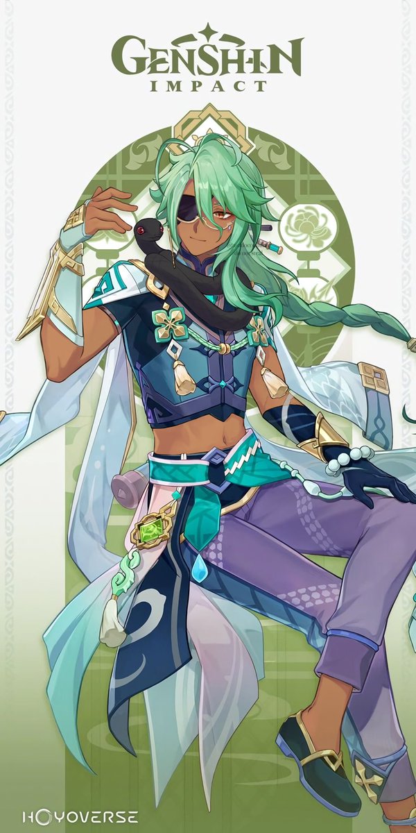 dr. Aqrab and his suspiciously shaped snake friend

(genshin edit, oc belongs to me)