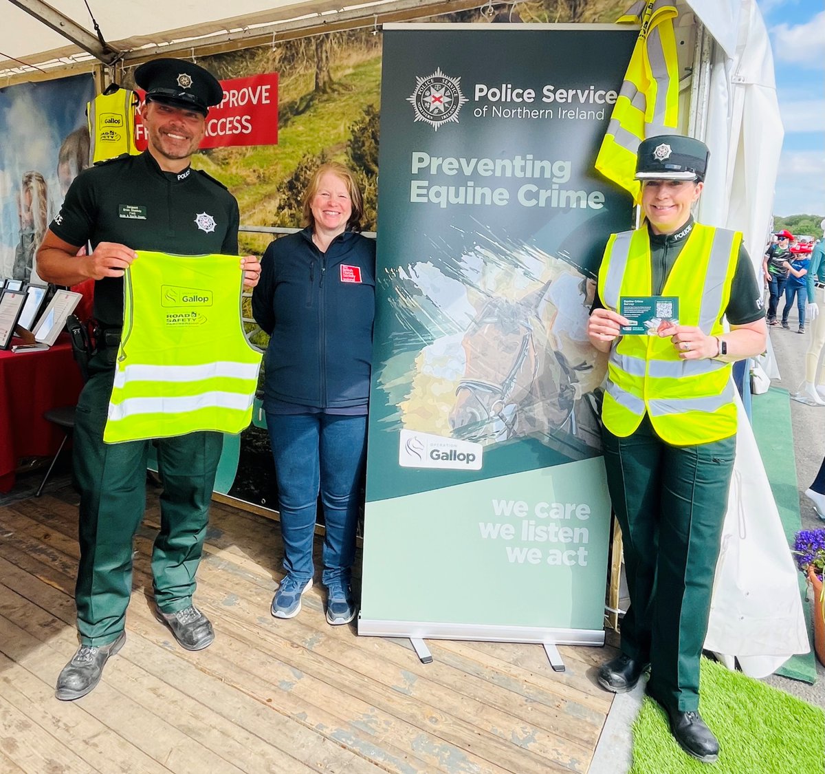 Strategic Partnerships &amp; Prevention Branch met with equine enthusiasts and partners at this year’s Balmoral Show to discuss equine crime, prevention and welfare as well as child safeguarding, equine road safety, and explore ways to develop collaboration in this sector.
